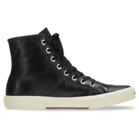 Paris High-Top-Sneaker „Schwarzes Leder und weißer Gummi“ 688756W3RCA1090