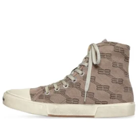 Paris High-Top-Sneaker „Tan BB Monogram Cotton and White Rubber“ 688756W3RQ12298