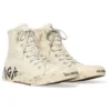 Paris High-Top-Sneaker „Weiß, zerrissene Baumwolle und weißer Gummi mit Graffiti“ 688752W3RR49010
