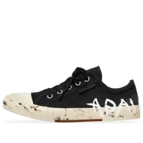 Paris Low-Top-Graffiti-Sneaker „Black and White Destroyed Cotton“ 688757W3RR51099