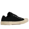 Paris Low-Top-Sneaker „Schwarz, zerrissene Baumwolle und weißer Gummi“ 688757W3RC21090