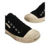 Paris Low-Top-Sneaker „Schwarz, zerrissene Baumwolle und weißer Gummi“ 688757W3RC21090
