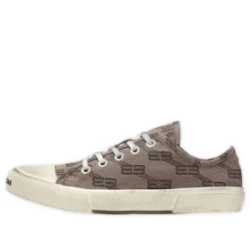 Paris Low-Top-Sneaker „Tan BB Monogram Cotton and White Rubber“ 688757W3RQ22298