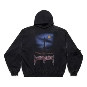 Paris Moon No Pocket Hoodie Oversized „Black Faded“ 744462TOVE31055