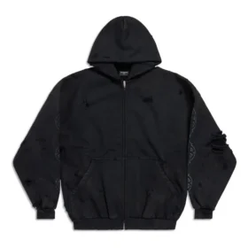 Paris Moon Oberbekleidung Oversize-Hoodies mit Reißverschluss „Schwarz“ 744444TOVE51055