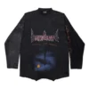 Paris Moon Upside Down Langarm-T-Shirt Oversized „Black Faded“ 698155TOVT31055