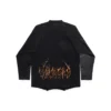 Paris Moon Upside Down Langarm-T-Shirt Oversized „Black Faded“ 698155TOVT31055
