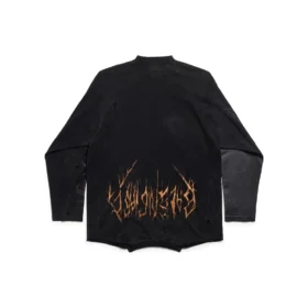 Paris Moon Upside Down Langarm-T-Shirt Oversized „Black Faded“ 698155TOVT31055
