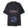 Paris Moon Upside Down T-Shirt Oversized „Black Faded“ 698811TOVT31055