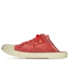 Paris Pantoletten „Red Destroyed Cotton and White Rubber“ 693952W3RC36090