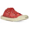 Paris Pantoletten „Red Destroyed Cotton and White Rubber“ 693952W3RC36090