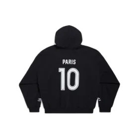 Paris Soccer Hoodie mit Reißverschluss, Medium Fit „Schwarz Weiß“ 744457TPVS61070
