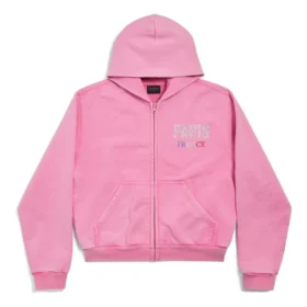 Paris Strass Full-Zip-Hoodie, schmale Passform „Faded Pink“ 811611TRVL49568