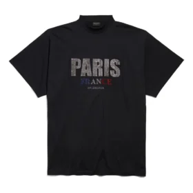 Paris Strass T-Shirt Oversized „Schwarz“ 787349TRVL51000