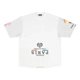 Paris Upside Down T-Shirt Oversized „White“ 698811TMVC9900