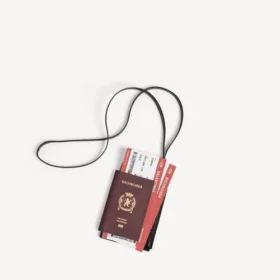Pass- und Handyhalter für Herren in Burgunderrot