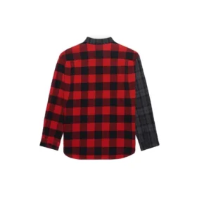 Patchwork-Karo-Flanellhemd „Red Black“ 647364TJM136167