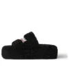 Plateausandalen mit Fellbesatz „Black“ 762826W2DO11096