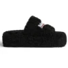 Plateausandalen mit Fellbesatz „Black“ 762826W2DO11096