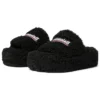 Plateausandalen mit Fellbesatz „Black“ 762826W2DO11096
