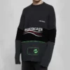 Political Campaign gerippter Panel-Pullover „Grey“ 675293T32011281