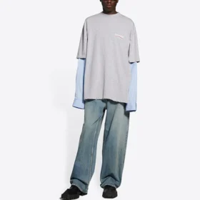 Political Campaign Layer T-Shirt „Grau“ 671401TKVJ11379