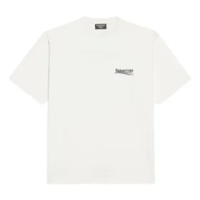 Political Campaign – Rundhals-Shirt mit Stickerei in weiter Passform „Weiß“ 641655TKVJ19084