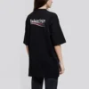Political Campaign T-Shirt, große Größe, kurzärmelig, schwarz 620941TIV521070