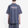 Political Campaign T-Shirt, mittlere Passform „Dunkelgrau-Weiß“ 620967TKVJ11366