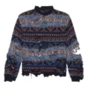 Pullover aus Wollmischung im Destroyed-Fair-Isle-Look „Blue“ 662518T16028088