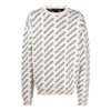Pullover mit durchgehendem Logo und Rundhalsausschnitt „White Black“ 702952T32339054