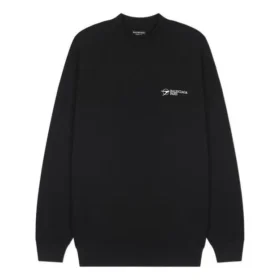 Pullover mit gesticktem Logo, mittlere Passform „Schwarz“ 652981TKV871070 Pullover mit gesticktem Logo, mittlere Passform „Schwarz“ 652981TKV871070