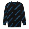 Pullover mit Rundhalsausschnitt und Allover-Logo „Black Blue“ 625970T31781165