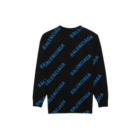 Pullover mit Rundhalsausschnitt und Allover-Logo „Black Blue“ 625970T31781165 Pullover mit Rundhalsausschnitt und Allover-Logo „Black Blue“ 625970T31781165