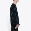 Pullover mit Rundhalsausschnitt und Allover-Logo „Black Blue“ 625970T31781165