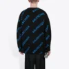 Pullover mit Rundhalsausschnitt und Allover-Logo „Black Blue“ 625970T31781165