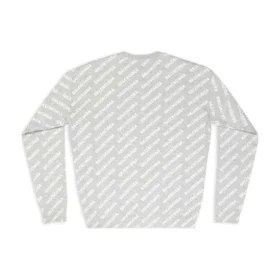 Pullover mit Rundhalsausschnitt und durchgehendem Logo „Hellgrau-Weiß“ 702952T32331461