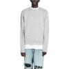 Pullover mit Rundhalsausschnitt und durchgehendem Logo „Hellgrau-Weiß“ 702952T32331461