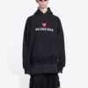 Qixi Hoodie Wide Fit „Black“ 674986TLVC21070