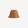 Raffia-Bucket-Hat für Damen in Beige