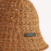 Raffia-Bucket-Hat für Damen in Beige