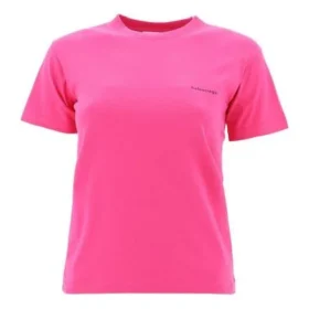 Retro-T-Shirt mit kleinem Logo, kurzärmelig, rosa 570796TBV435630