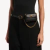 Rodeo-Gürtel für Damen mit Beutel in Schwarz