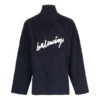 Rollkragenpullover aus gebürsteter Baumwolle mit Scribble-Logo „Navy“ 625935T31828065