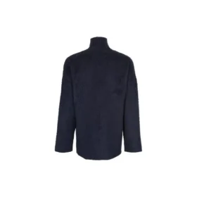 Rollkragenpullover aus gebürsteter Baumwolle mit Scribble-Logo „Navy“ 625935T31828065