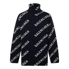 Rollkragenpullover mit All-Over-Logo „Black White“ 621018T15674177