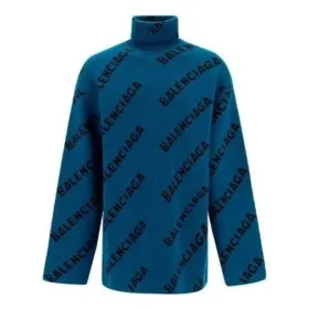 Rollkragenpullover mit All-Over-Logo „Petrol Blue“ 657402T15672470 Rollkragenpullover mit All-Over-Logo „Petrol Blue“ 657402T15672470