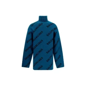 Rollkragenpullover mit All-Over-Logo „Petrol Blue“ 657402T15672470 Rollkragenpullover mit All-Over-Logo „Petrol Blue“ 657402T15672470