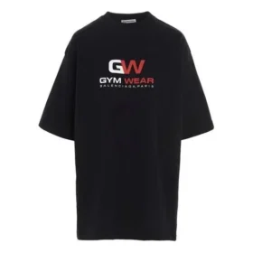Rundhals-T-Shirt mit Aufdruck, schwarz 620941TIVD51000