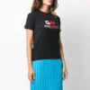 Rundhals-T-Shirt mit Aufdruck, schwarz 620941TIVD51000